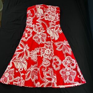 B. Smart Vibrant Red and White Dress